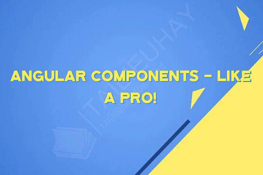 Angular Components - like a Pro!