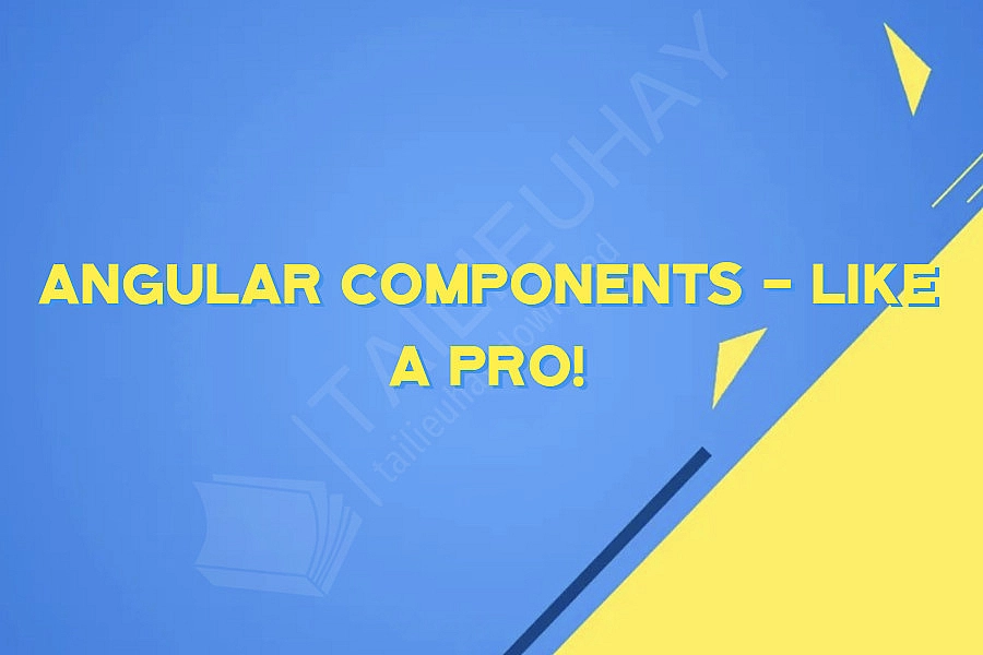 Angular Components - like a Pro!